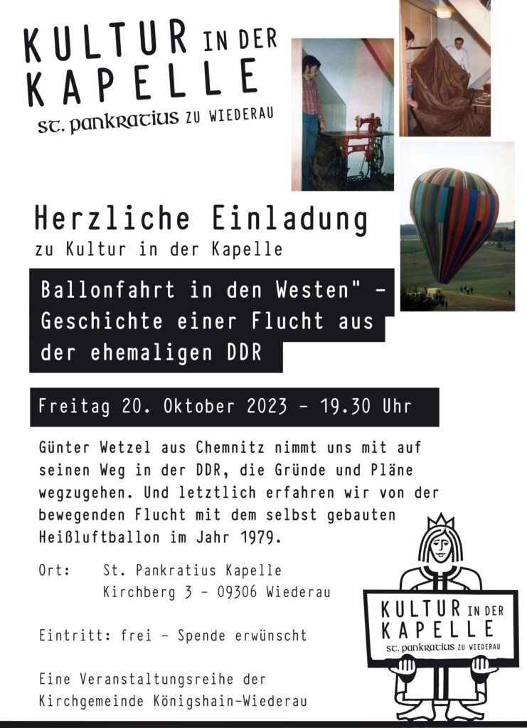 Plakat Kultur in der Kapelle - Ballonflucht
